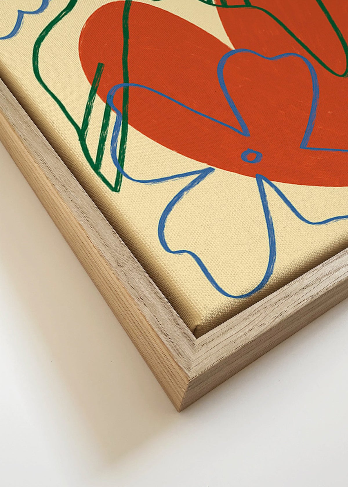 Illustration duva och hjärta lösa streck – Canvas detail