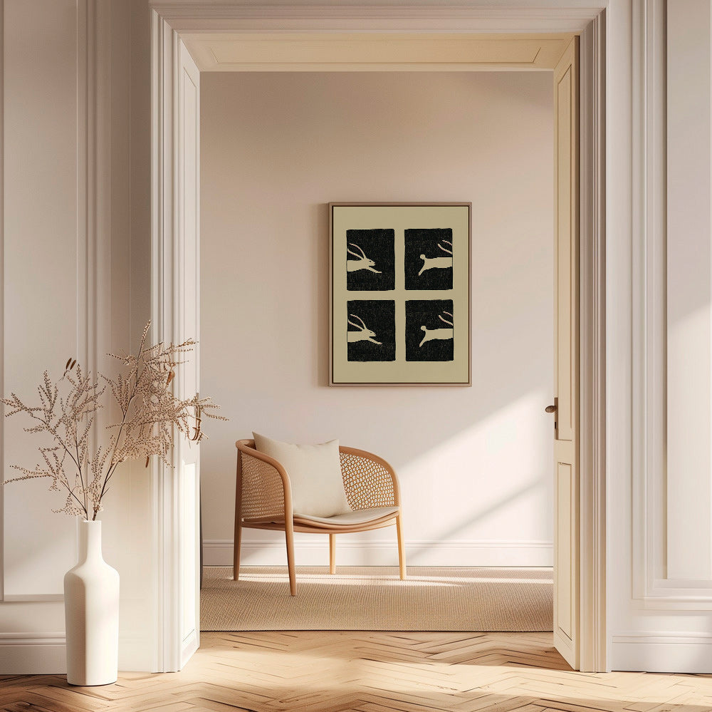 Tavla med kaniner i paneler – Canvas2
