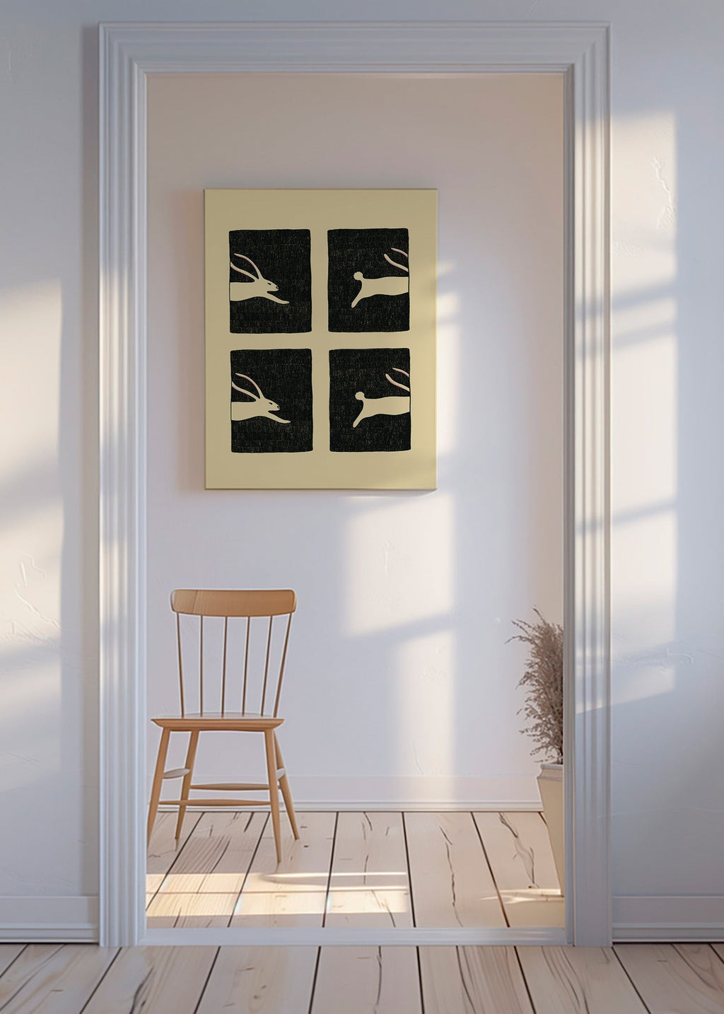 Tavla med kaniner i paneler – Canvas