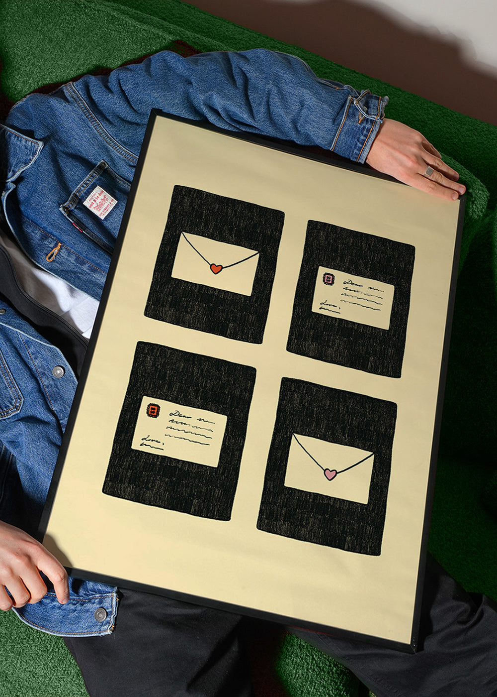Illustration kärleksbrev i fyra paneler – Product1