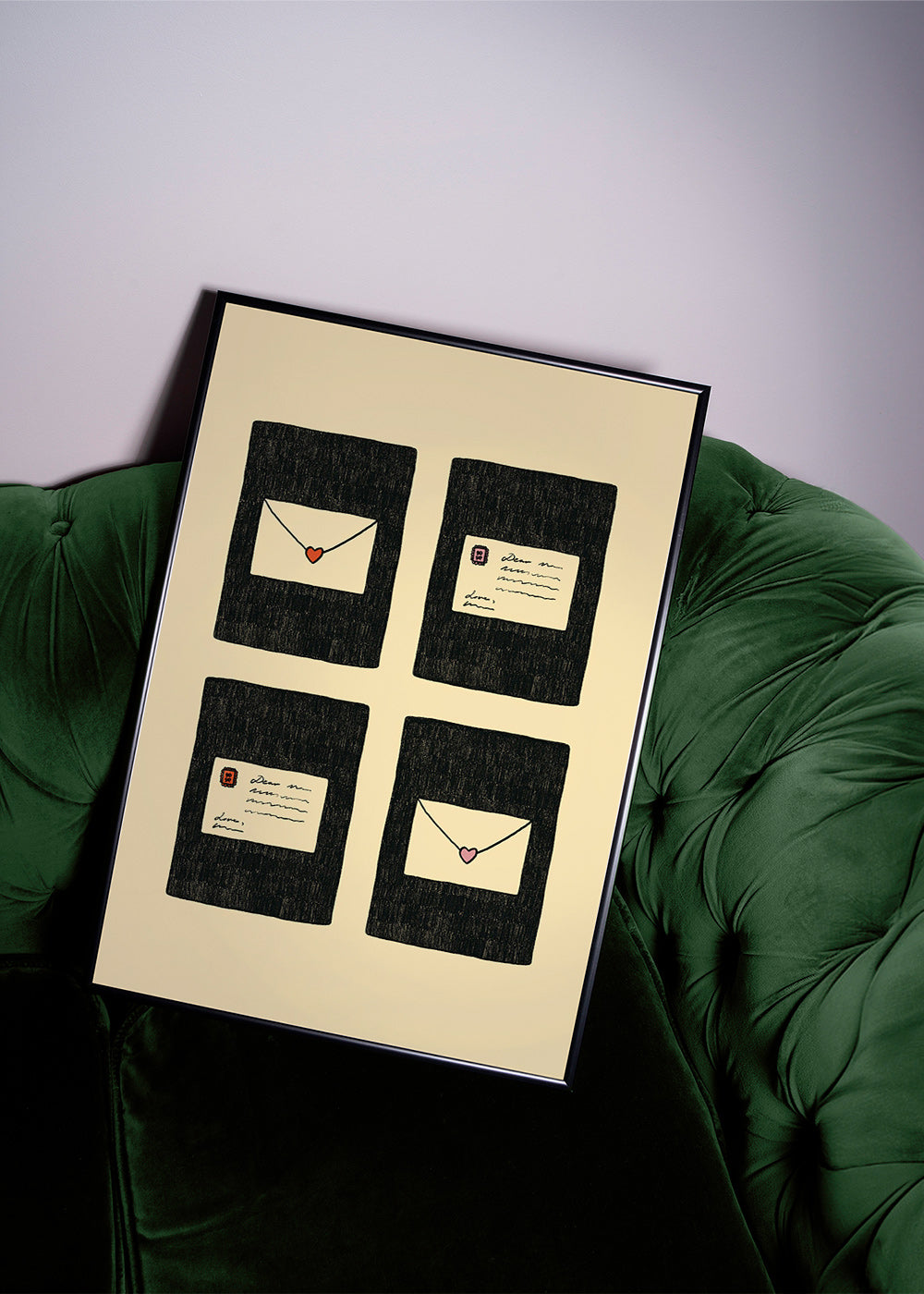 Illustration kärleksbrev i fyra paneler – Product2