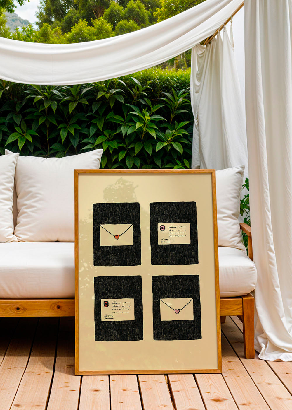 Illustration kärleksbrev i fyra paneler – Product3