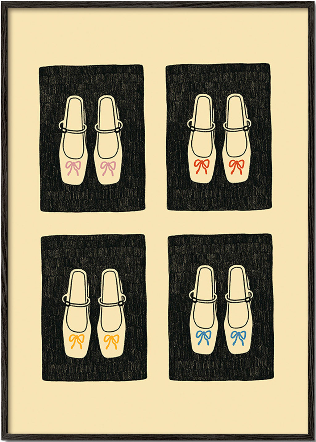 Illustration skor med rosetter – Black Frame