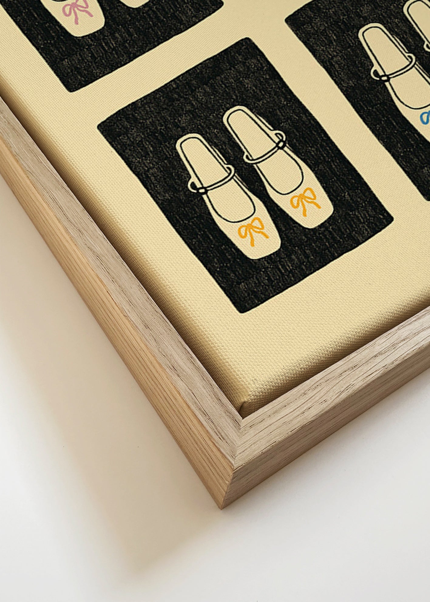 Illustration skor med rosetter – Canvas detail
