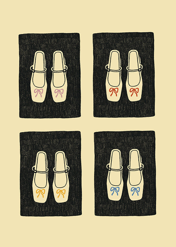 Illustration skor med rosetter