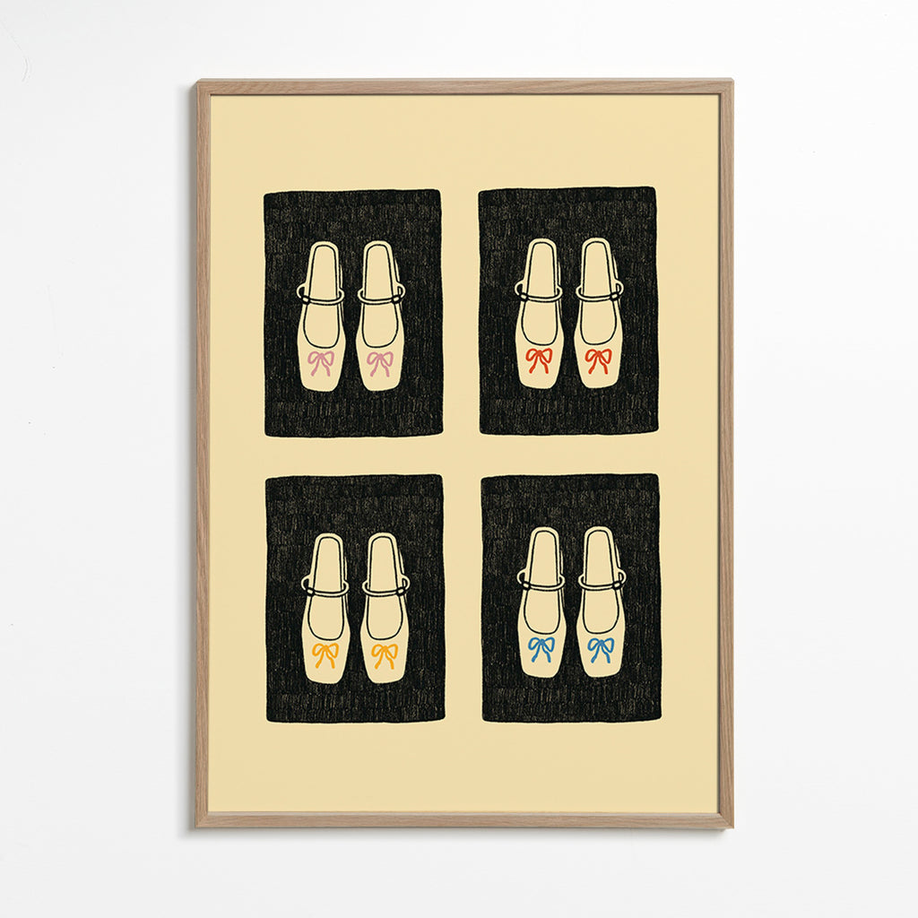 Illustration skor med rosetter – Oak Frame