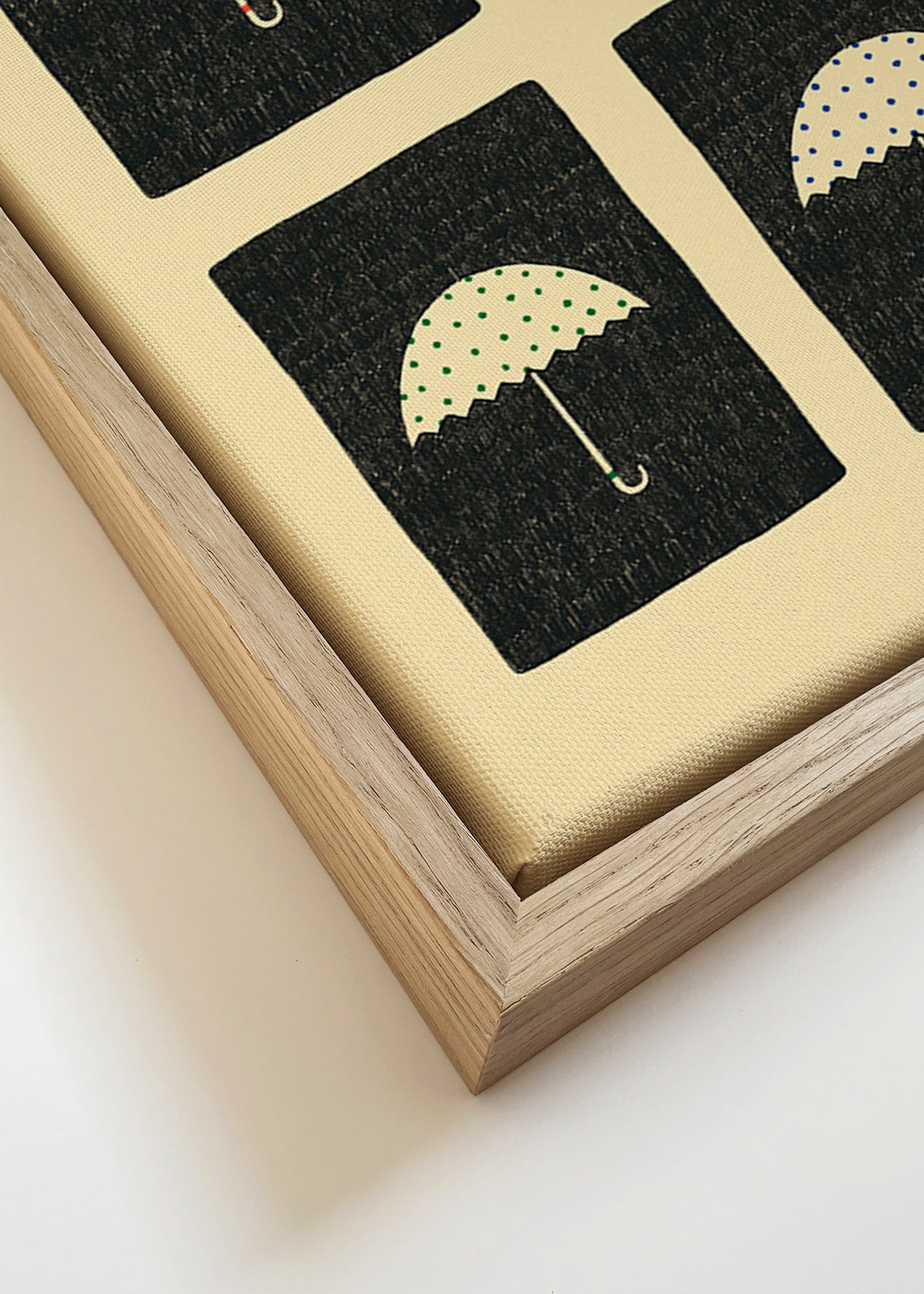 Illustration med upprepade paraplyer – Canvas detail