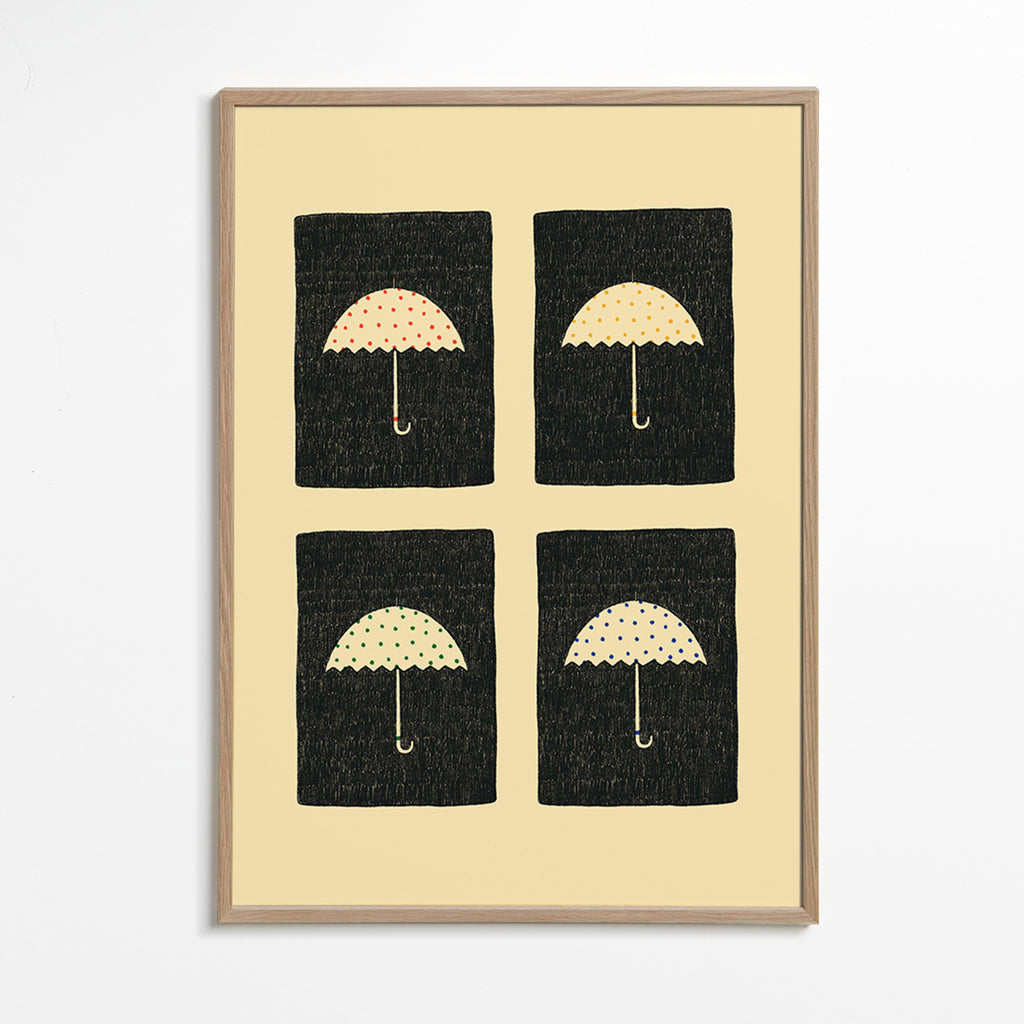 Illustration med upprepade paraplyer – Oak Frame