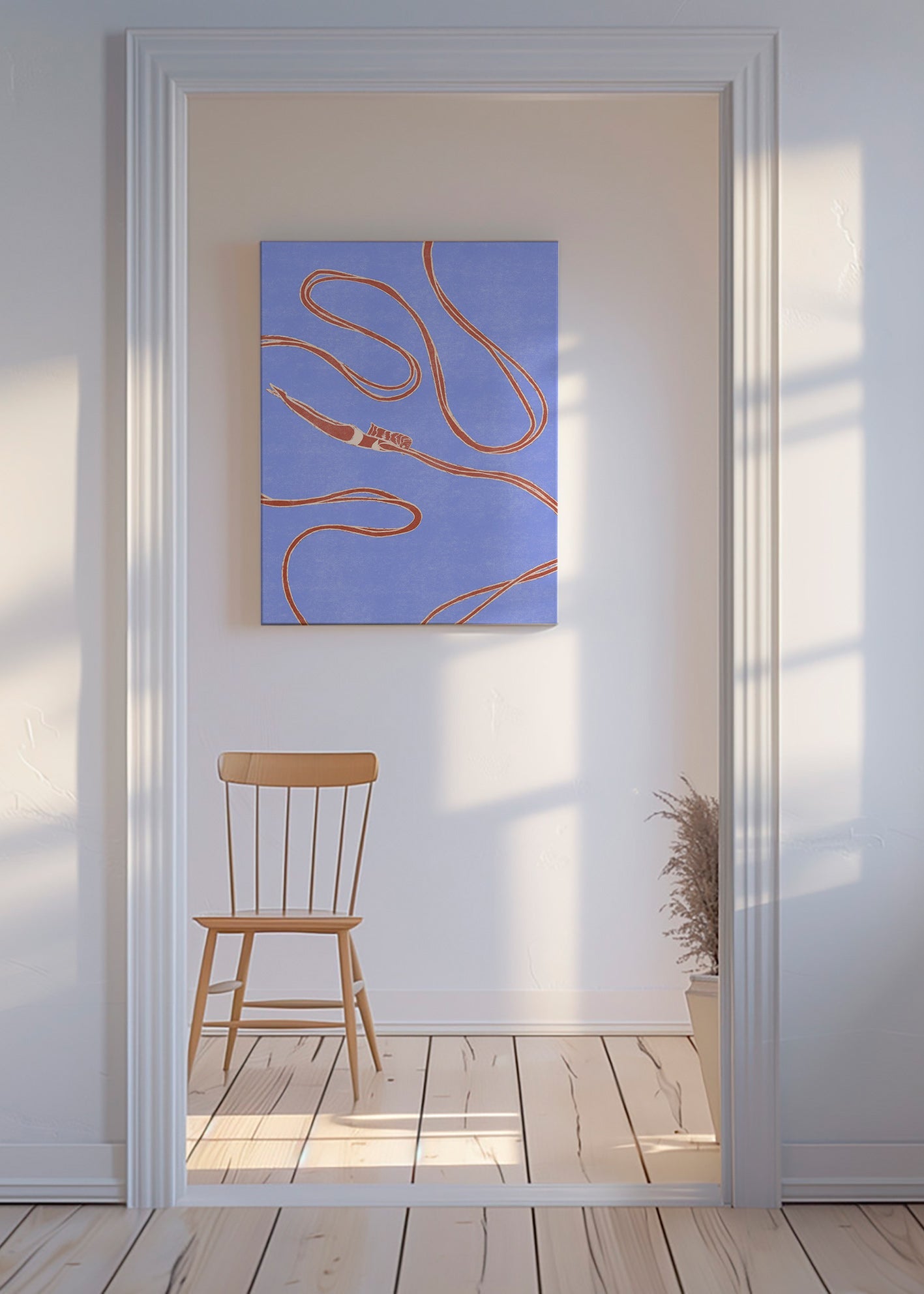 Illustration: simmare med flytande band – Canvas