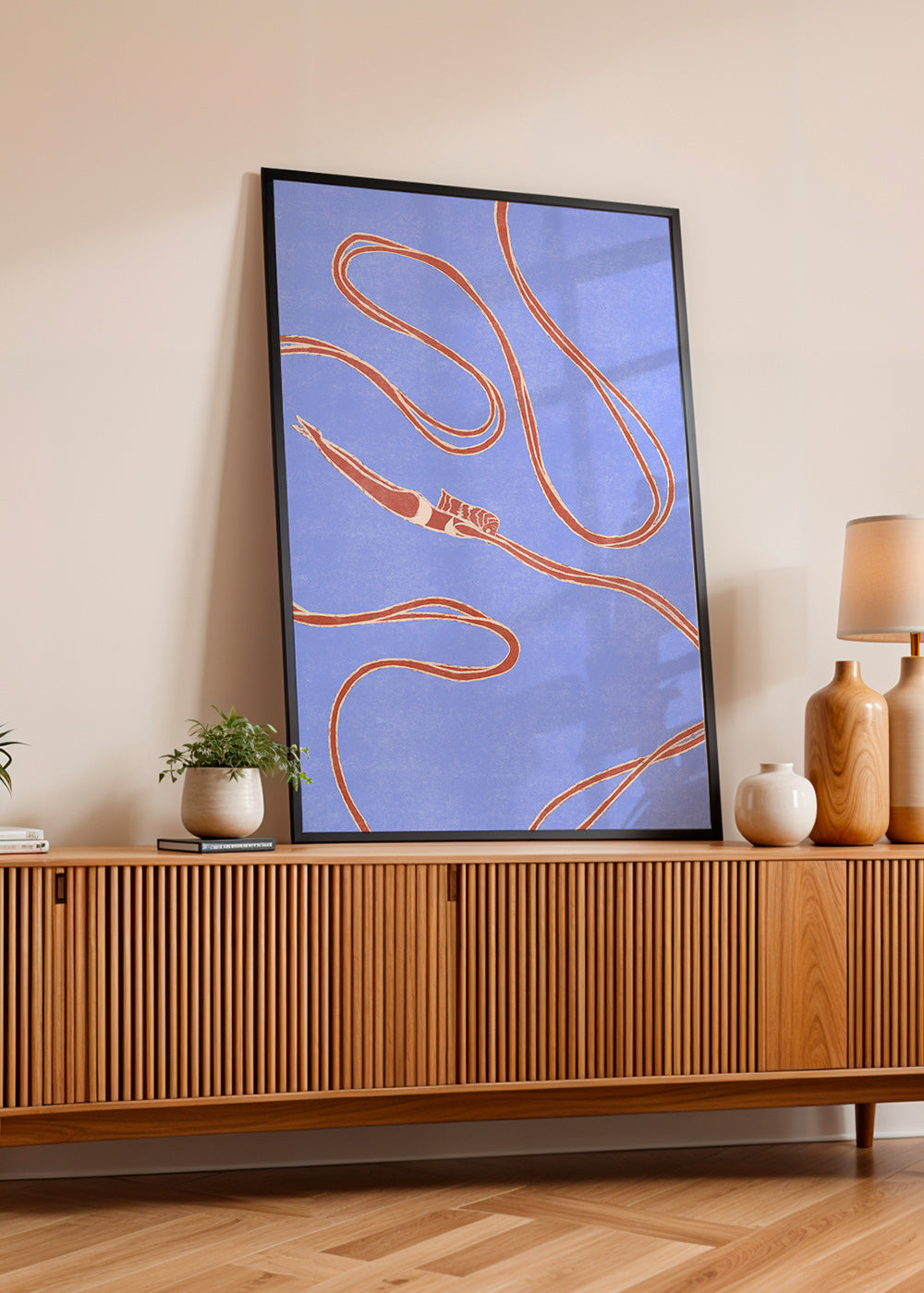 Illustration: simmare med flytande band – Product2