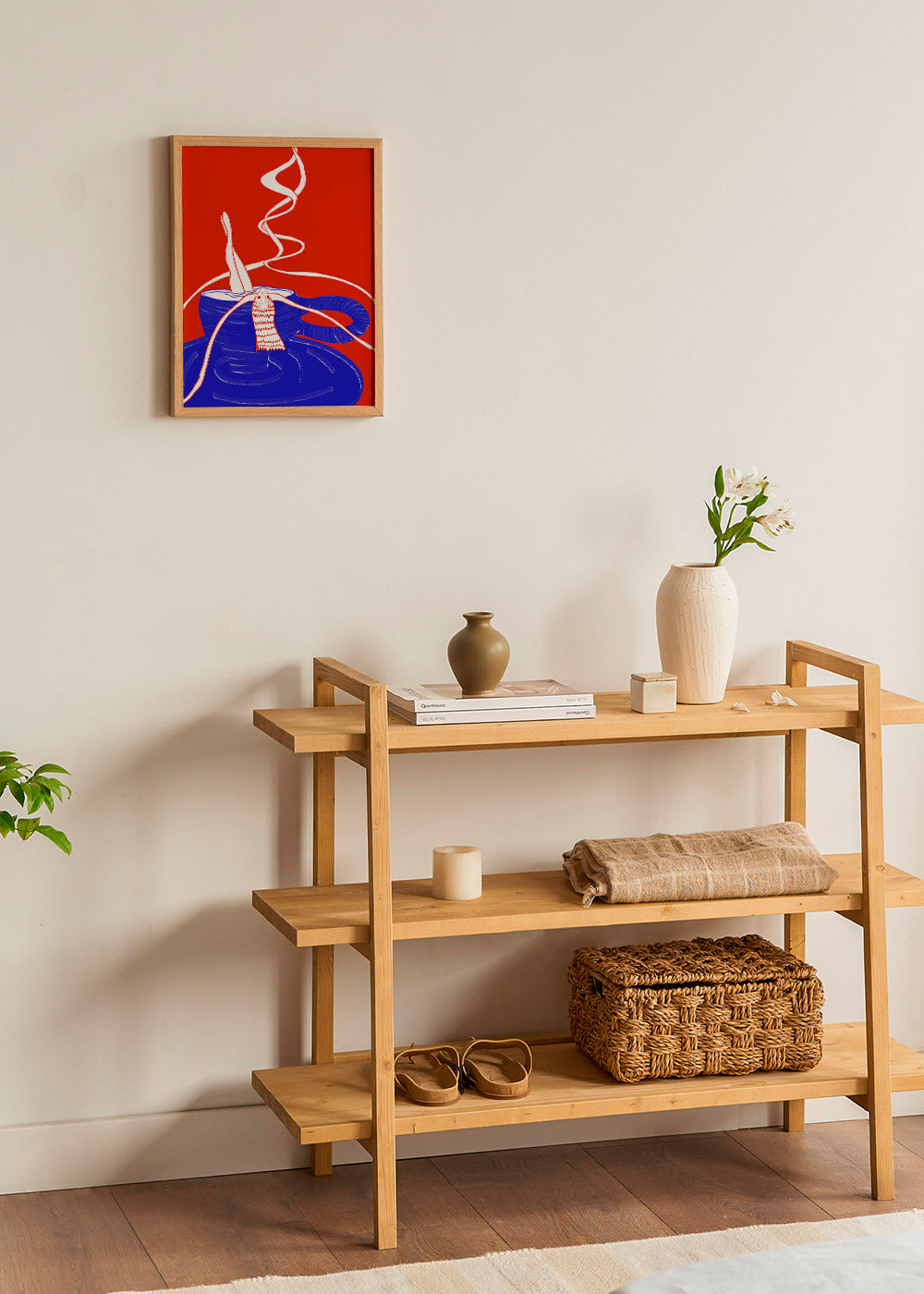 Kökskonst: blå kopp med lekfull figur – Product1