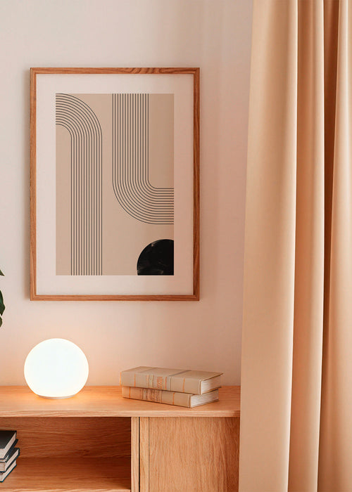 Minimalistisk affisch med böjda linjer – Product1