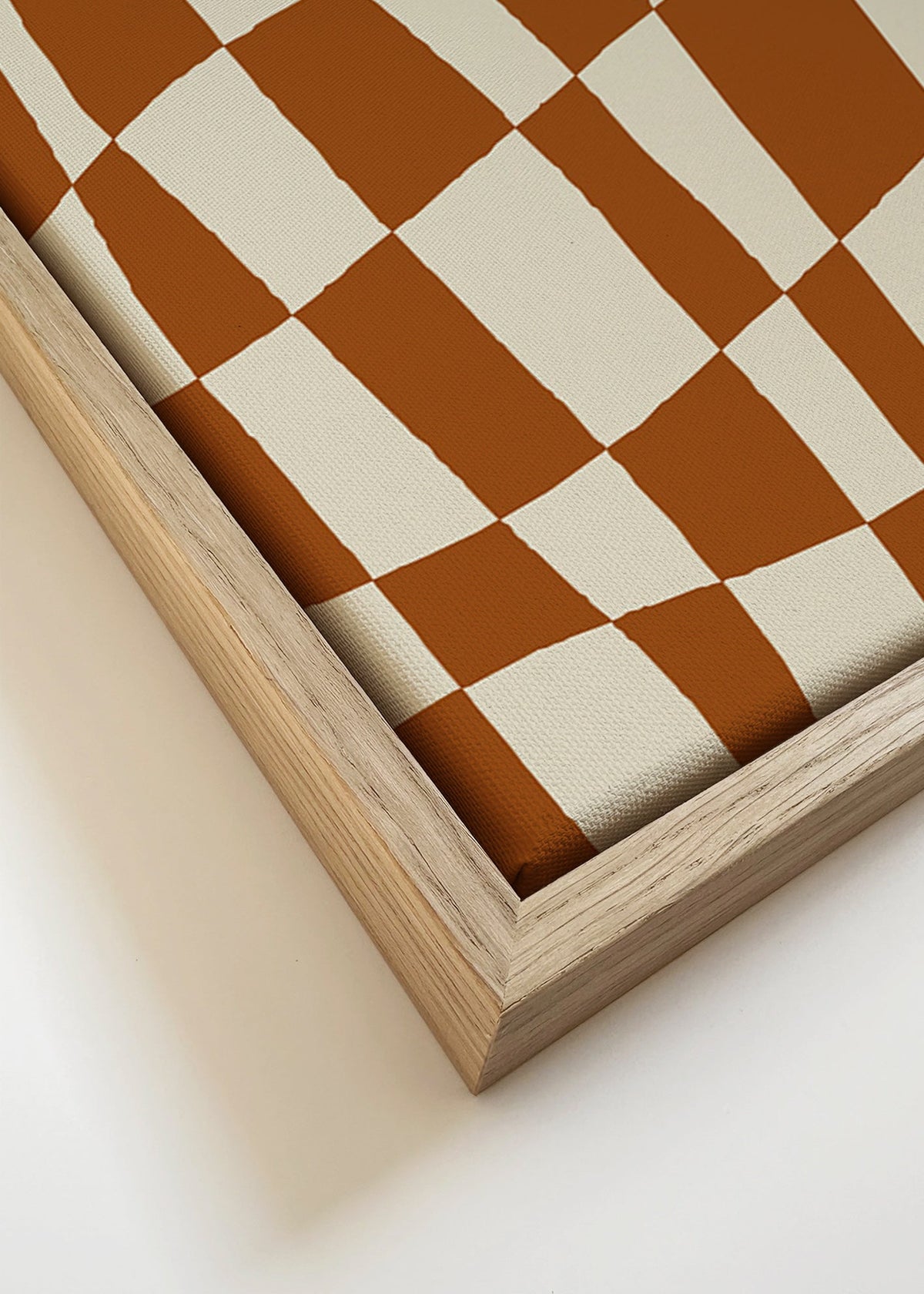Geometrisk poster med vågigt schackmönster – Canvas detail