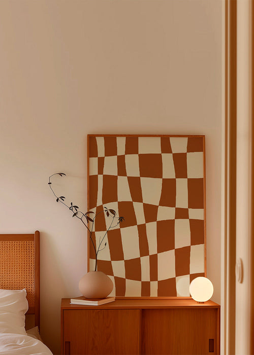 Geometrisk poster med vågigt schackmönster – Product1