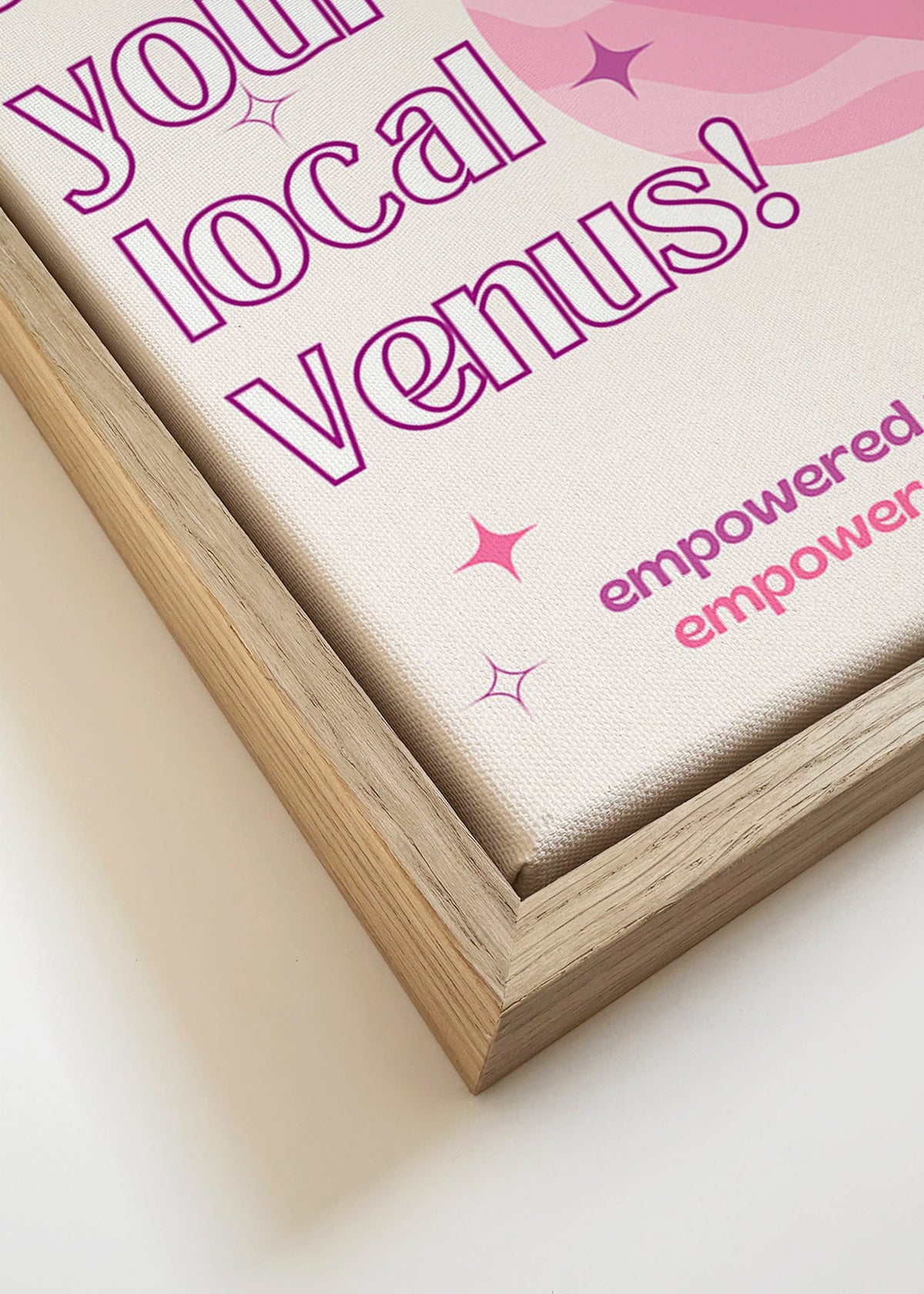 Typografisk Venus-affisch – Canvas detail