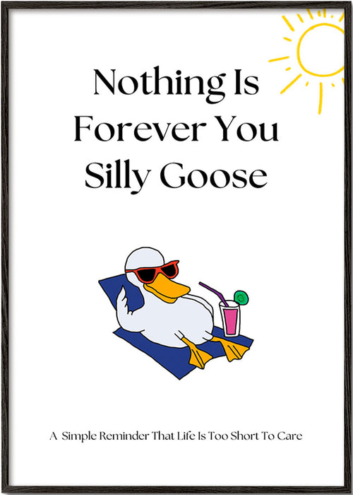 Gåsillustration med rolig text – Black Frame
