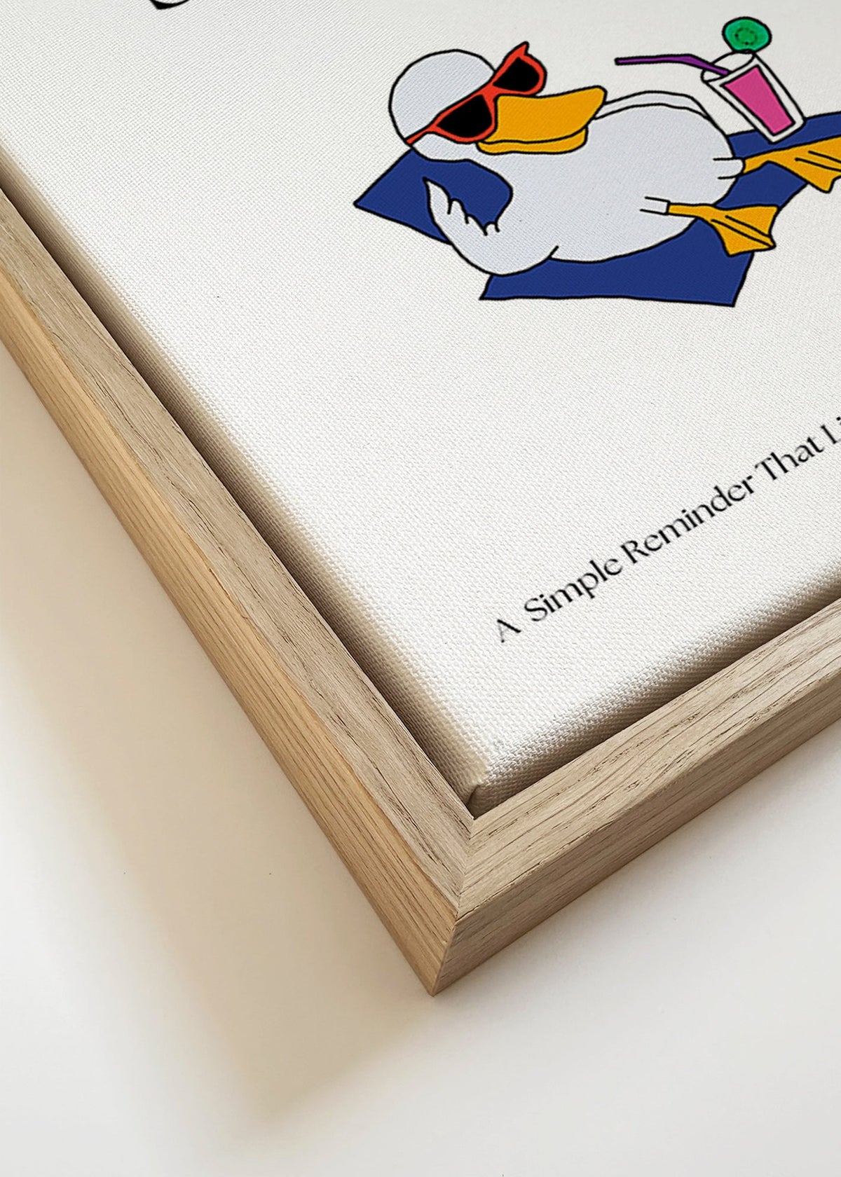 Gåsillustration med rolig text – Canvas detail
