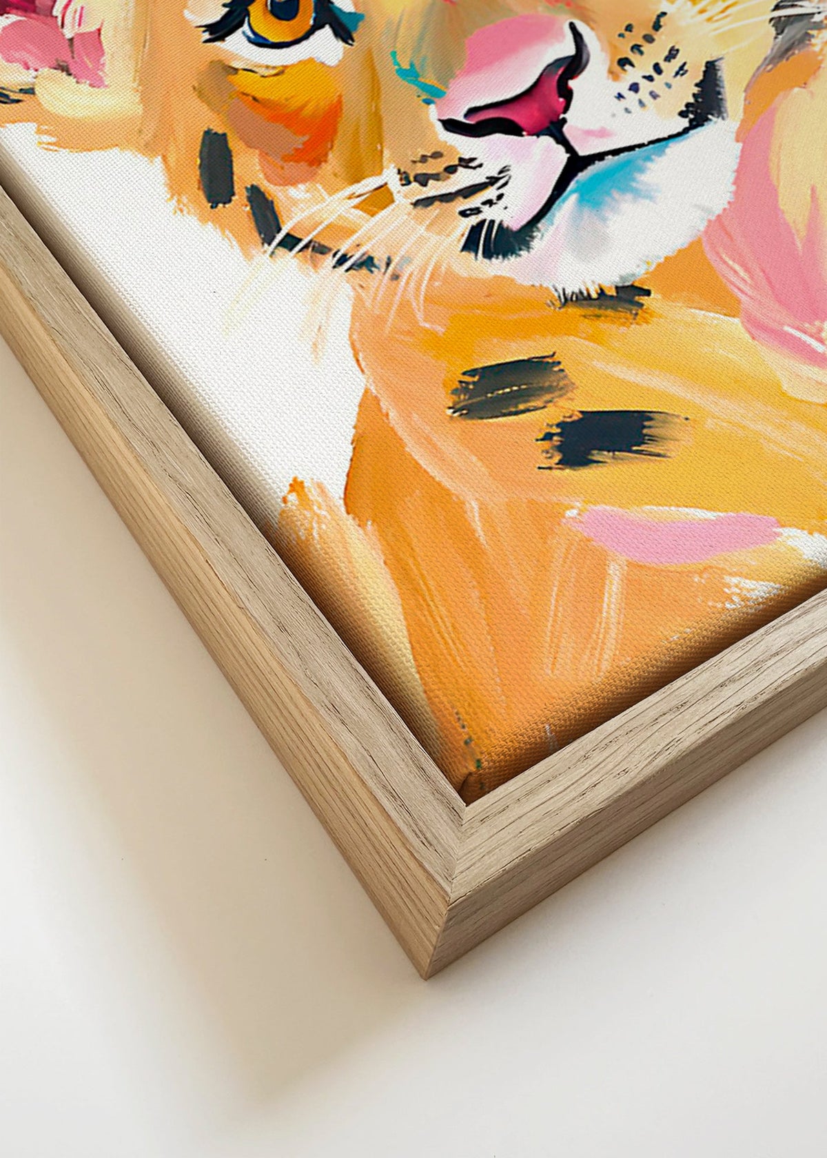 Konst tigerunge illustration – Canvas detail