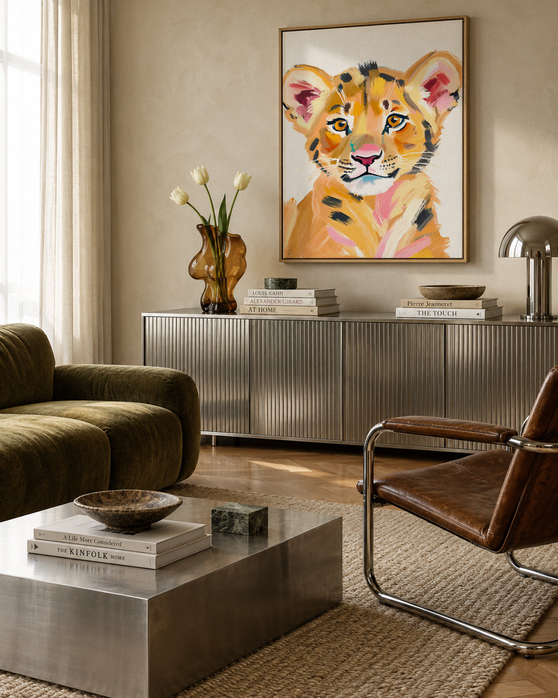 Tigerbaby - Framed canvas in an interior