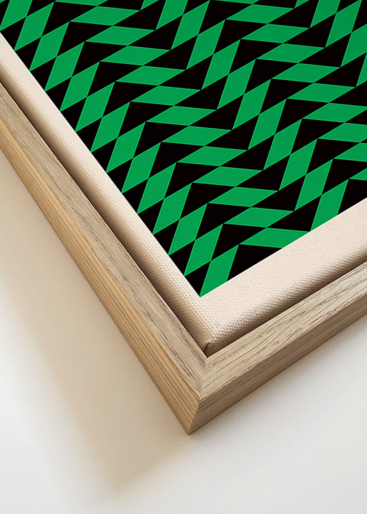 Vintageposter med grönt geometriskt mönster – Canvas detail