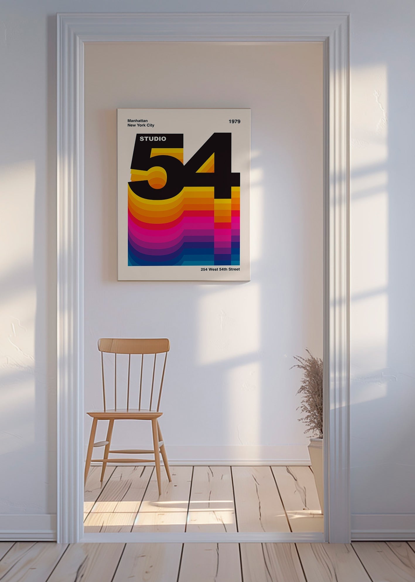 Vintage print Studio 54 med färgvågor – Canvas