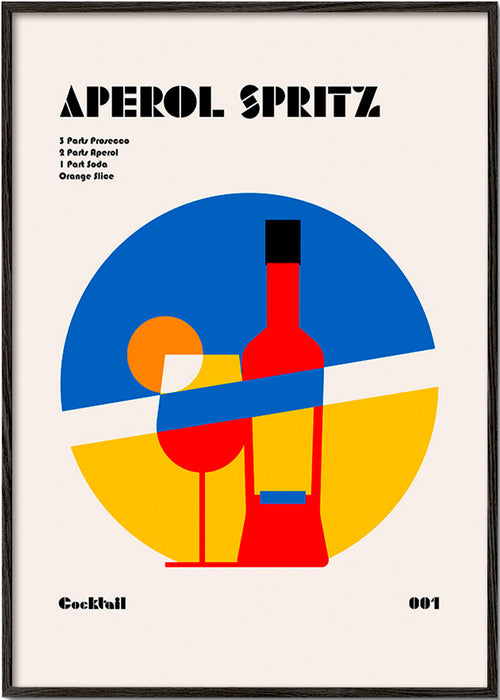 Kökskonst Aperol Spritz geometrisk – Black Frame