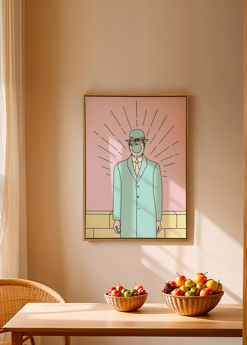 Surreal illustration av man med äpple – Canvas1