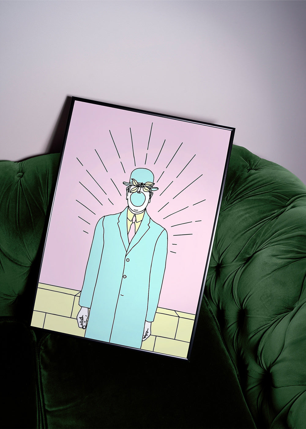 Surreal illustration av man med äpple – Product1