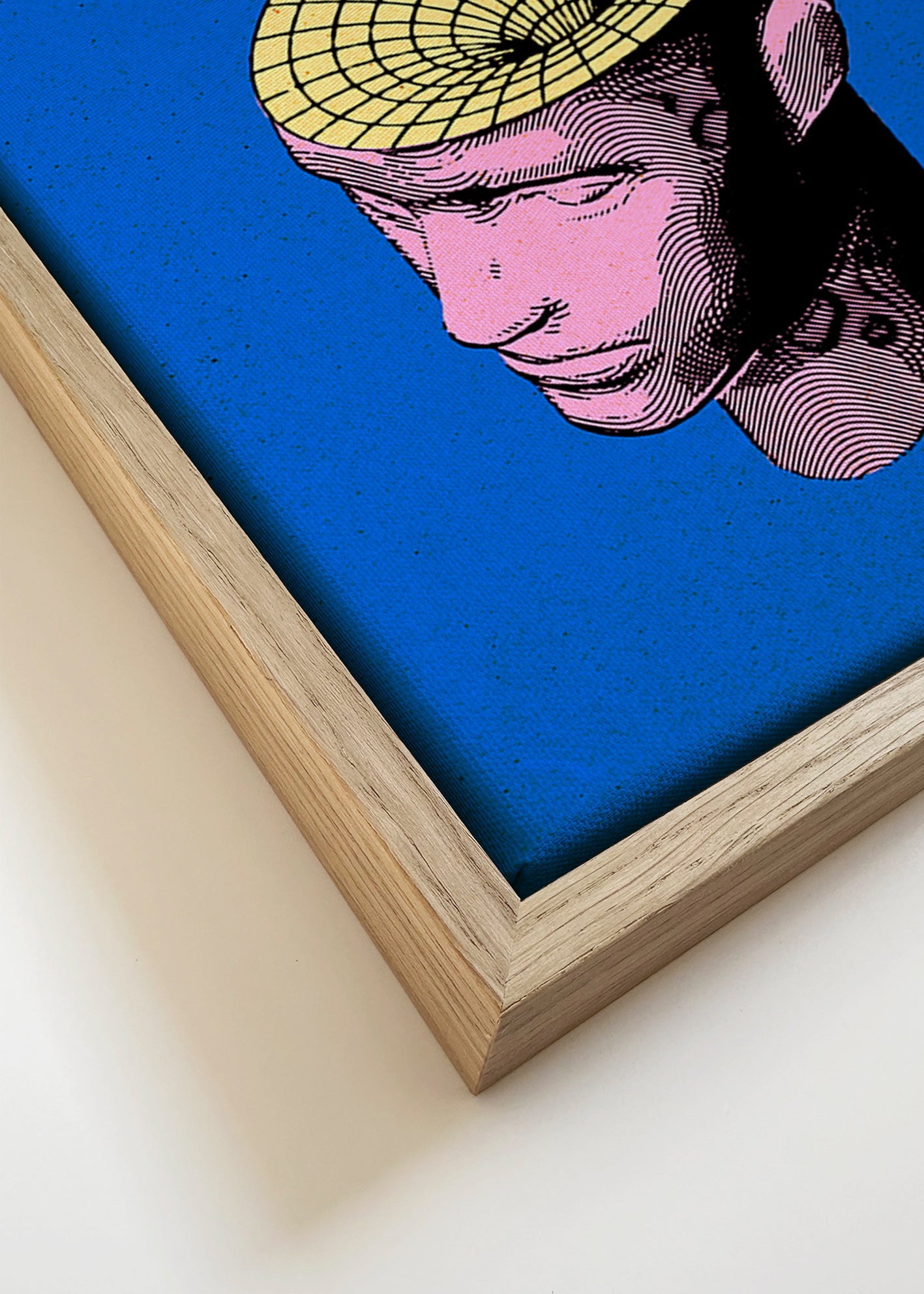 Surrealistisk illustration av huvud med planeter – Canvas detail