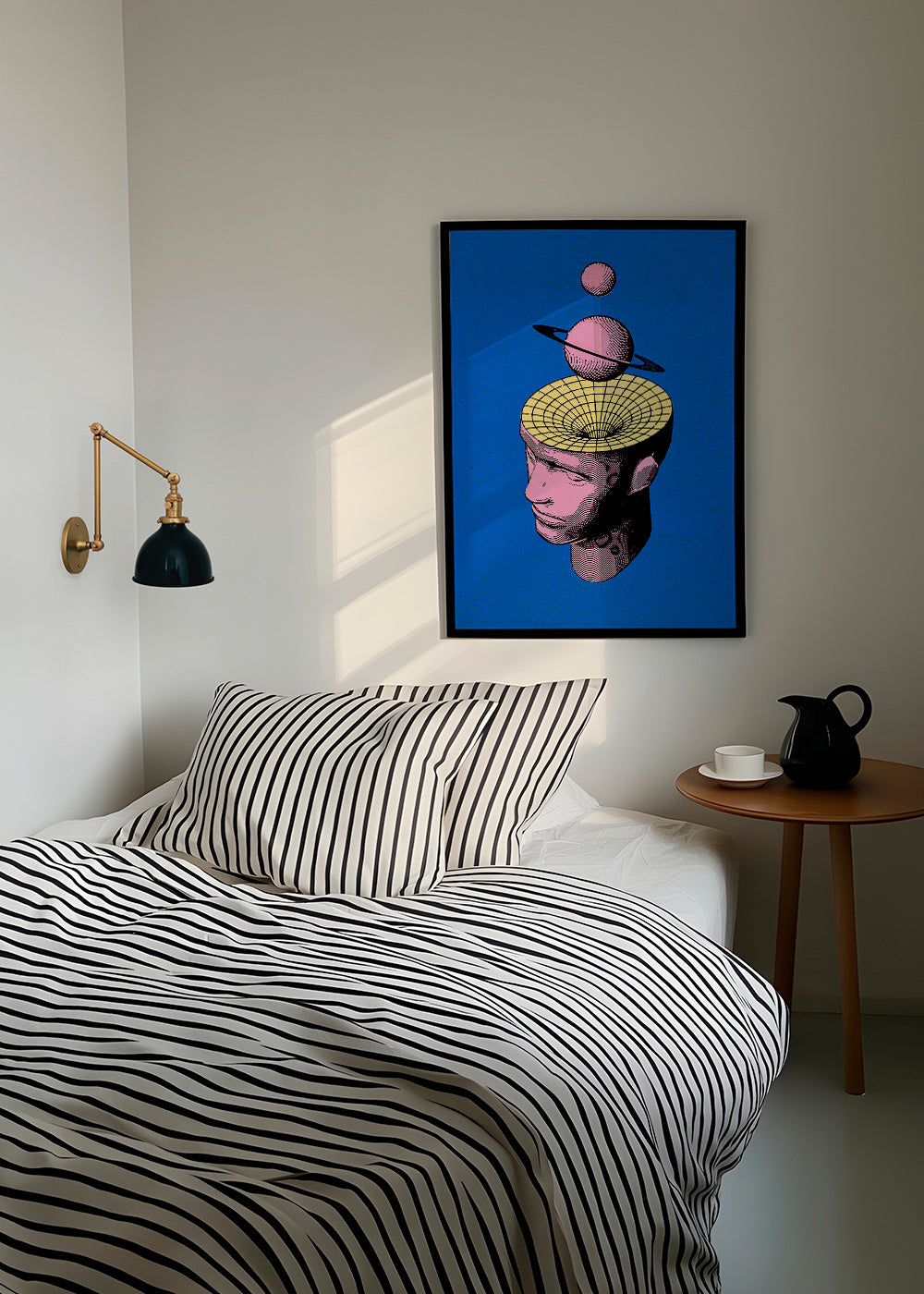 Surrealistisk illustration av huvud med planeter – Product3
