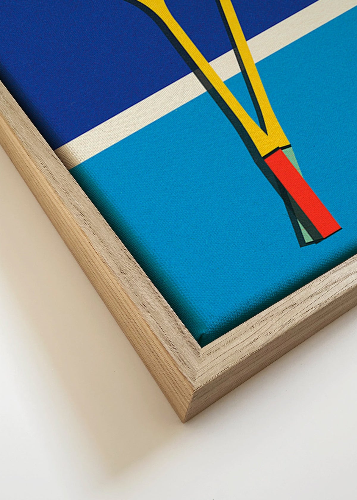 Sportkonst med gula badmintonracketar – Canvas detail