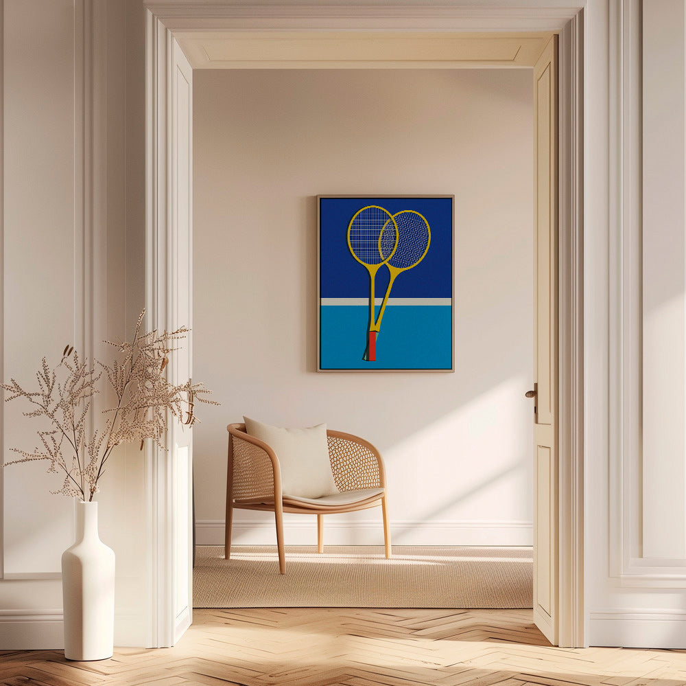 Sportkonst med gula badmintonracketar – Canvas2
