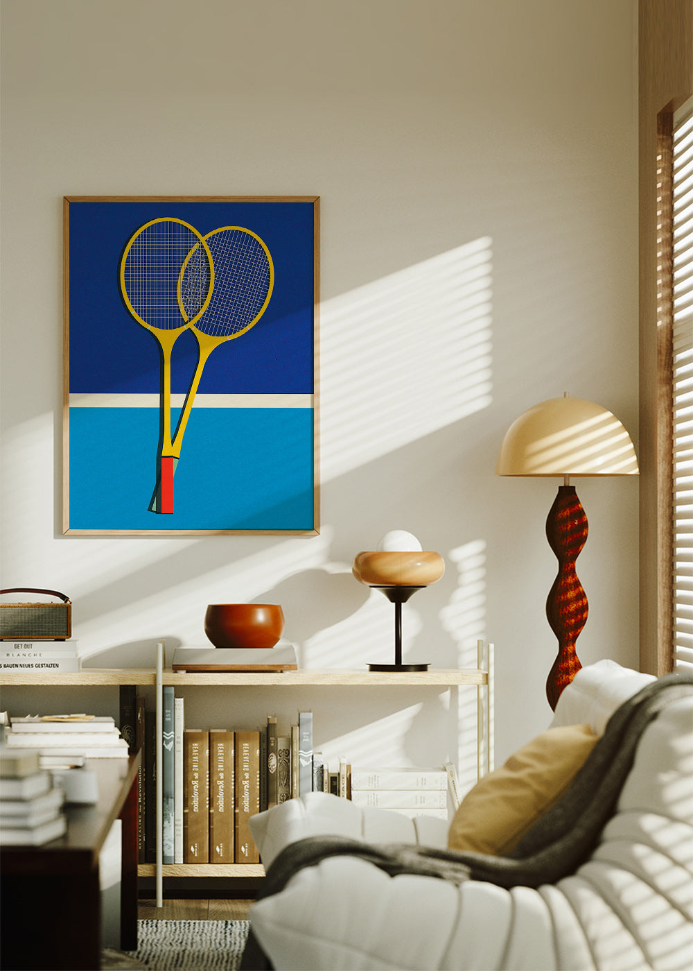 Sportkonst med gula badmintonracketar – Product3