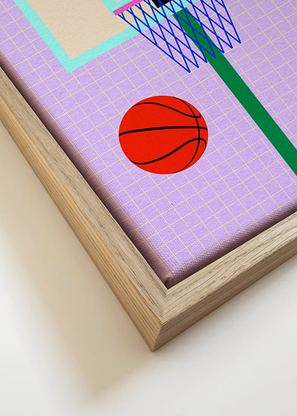 Sportkonst basketillustration med korg – Canvas detail