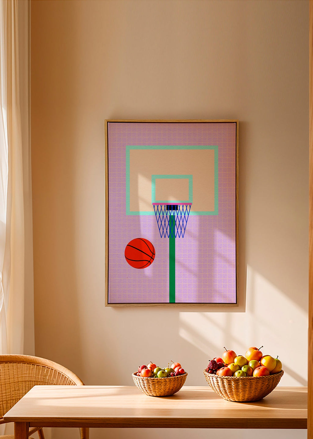 Sportkonst basketillustration med korg – Canvas2