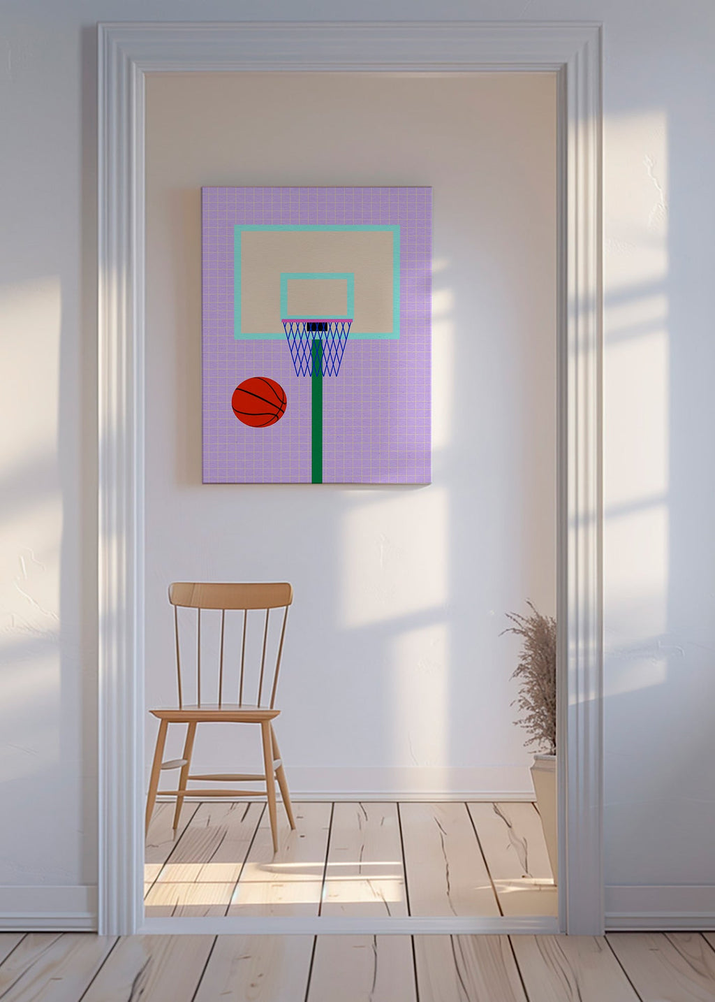 Sportkonst basketillustration med korg – Canvas