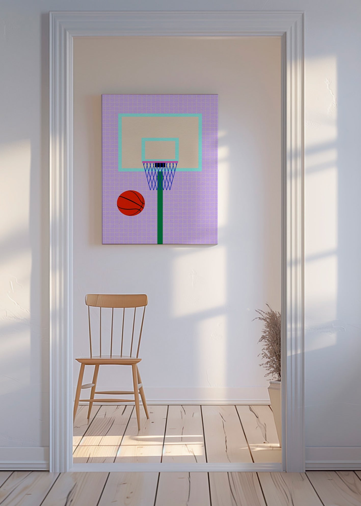 Sportkonst basketillustration med korg – Canvas