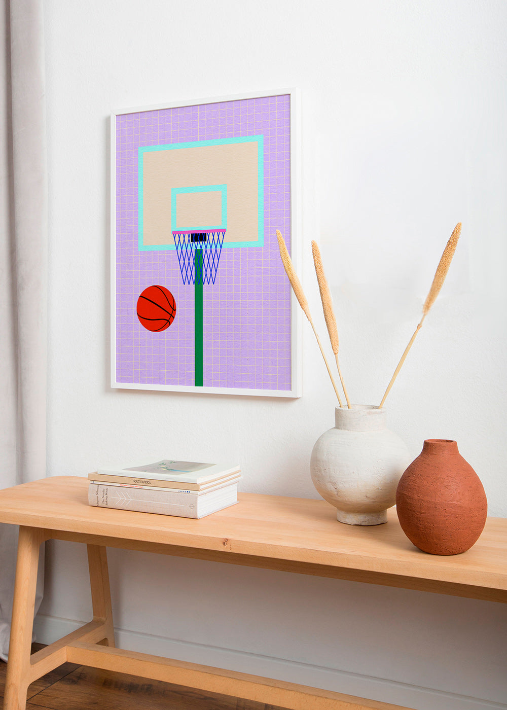 Sportkonst basketillustration med korg – Product1