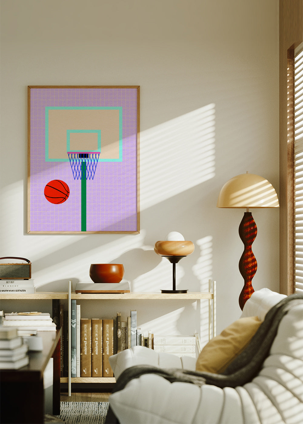 Sportkonst basketillustration med korg – Product2