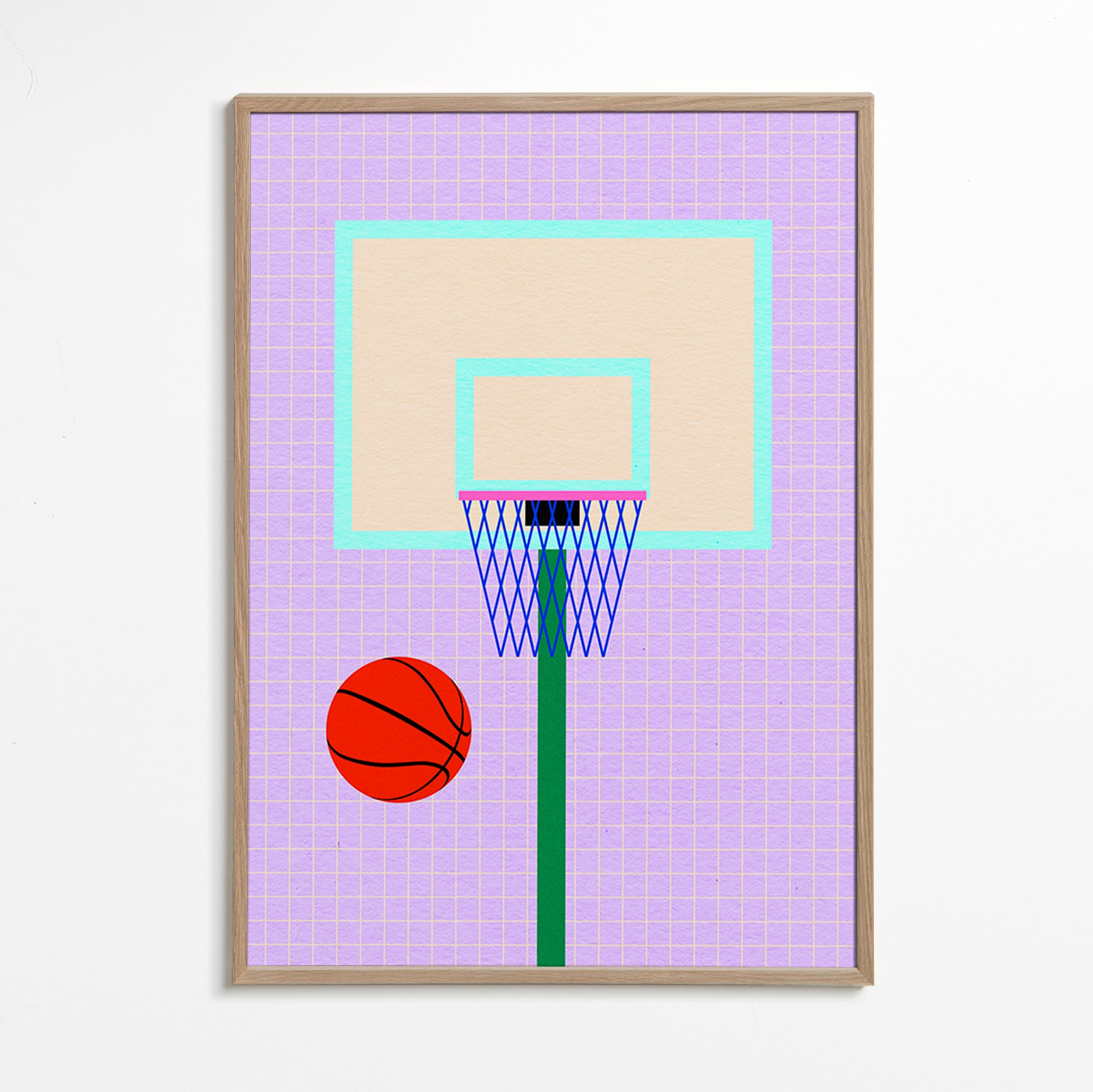 Sportkonst basketillustration med korg – Oak Frame