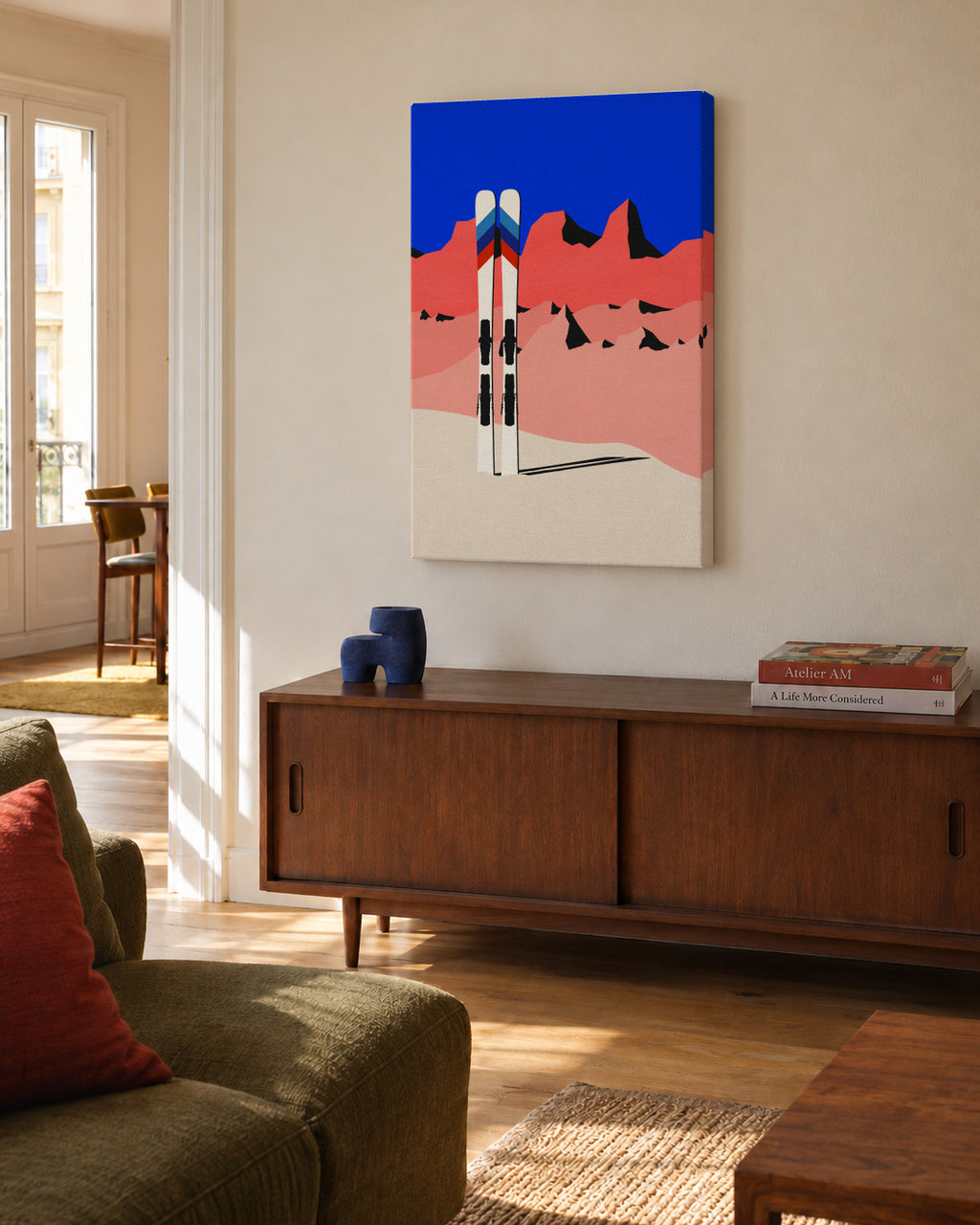 Ski Alpin - Unframed canvas in an interior