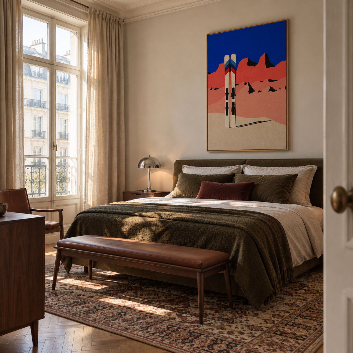 Ski Alpin - Framed canvas in an interior