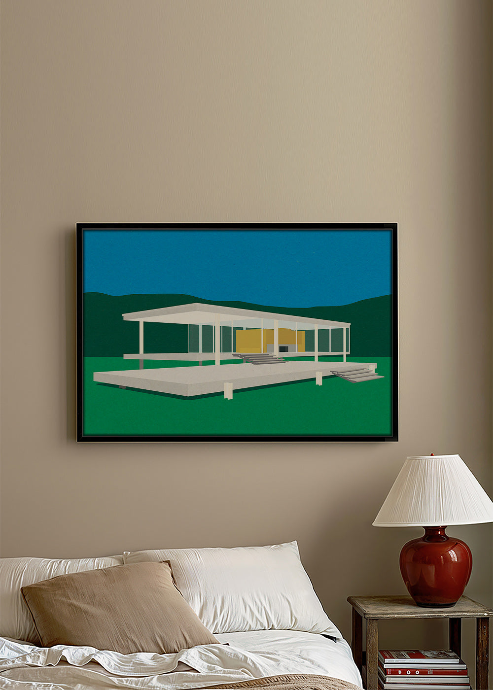 Arkitektonisk illustration av modernt minimalistiskt hus – Canvas2