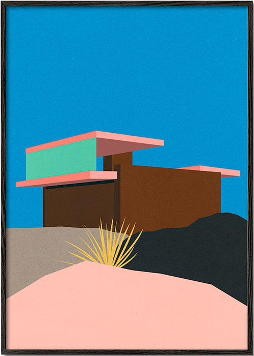 Illustration av ökenhus – Black Frame