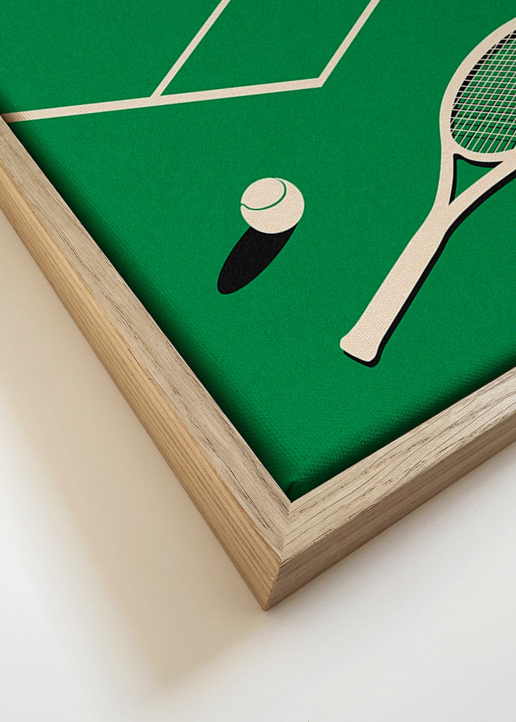 Sportkonst: racket och boll på bana – Canvas detail