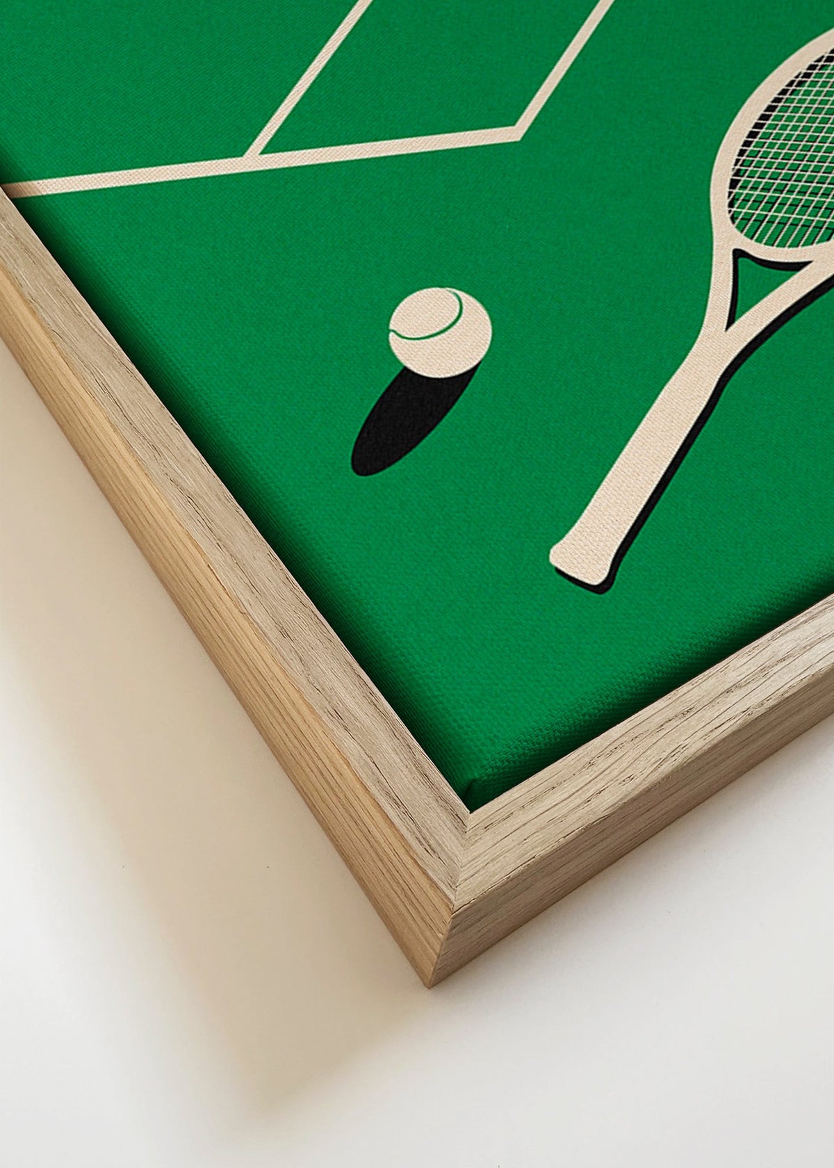 Sportkonst: racket och boll på bana – Canvas detail