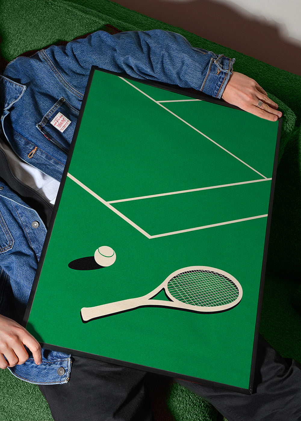 Sportkonst: racket och boll på bana – Product1