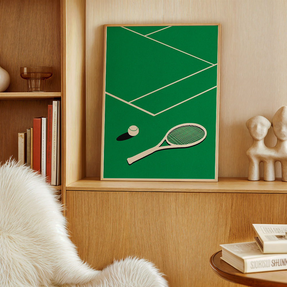 Sportkonst: racket och boll på bana – Product2
