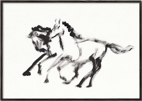 Bläckhästar konstverk – Black Frame