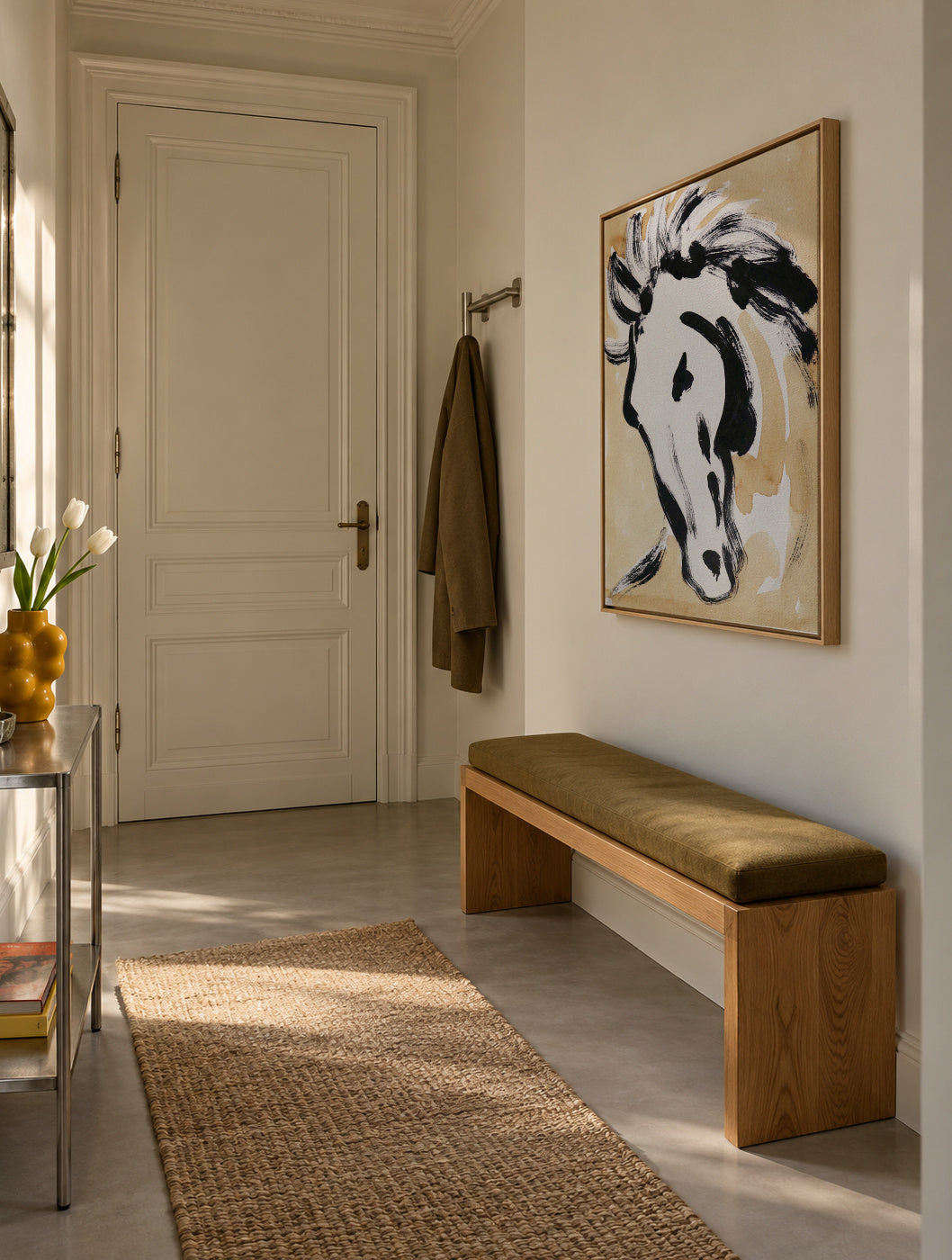 Stirring Equine Flow - Framed canvas in an interior